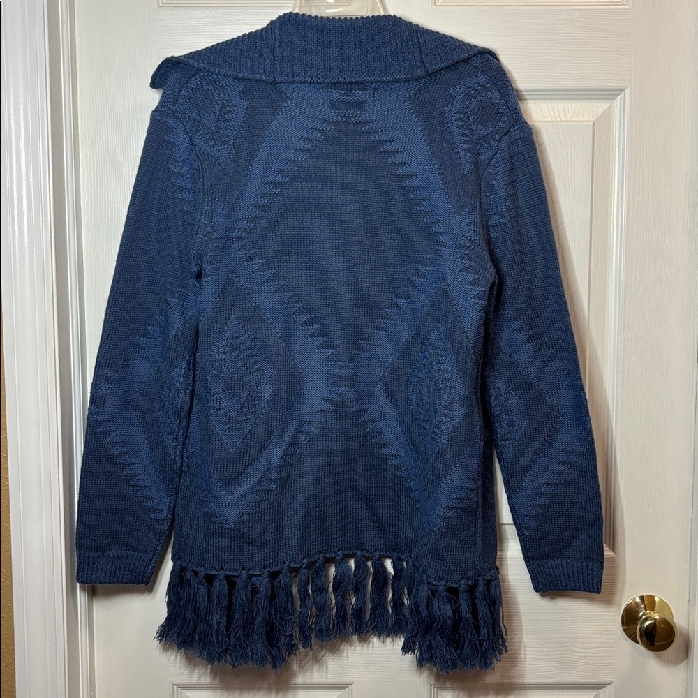 Venario Navajo/Southwestern Cardigan with Fringe- size M - Picture 5 of 10